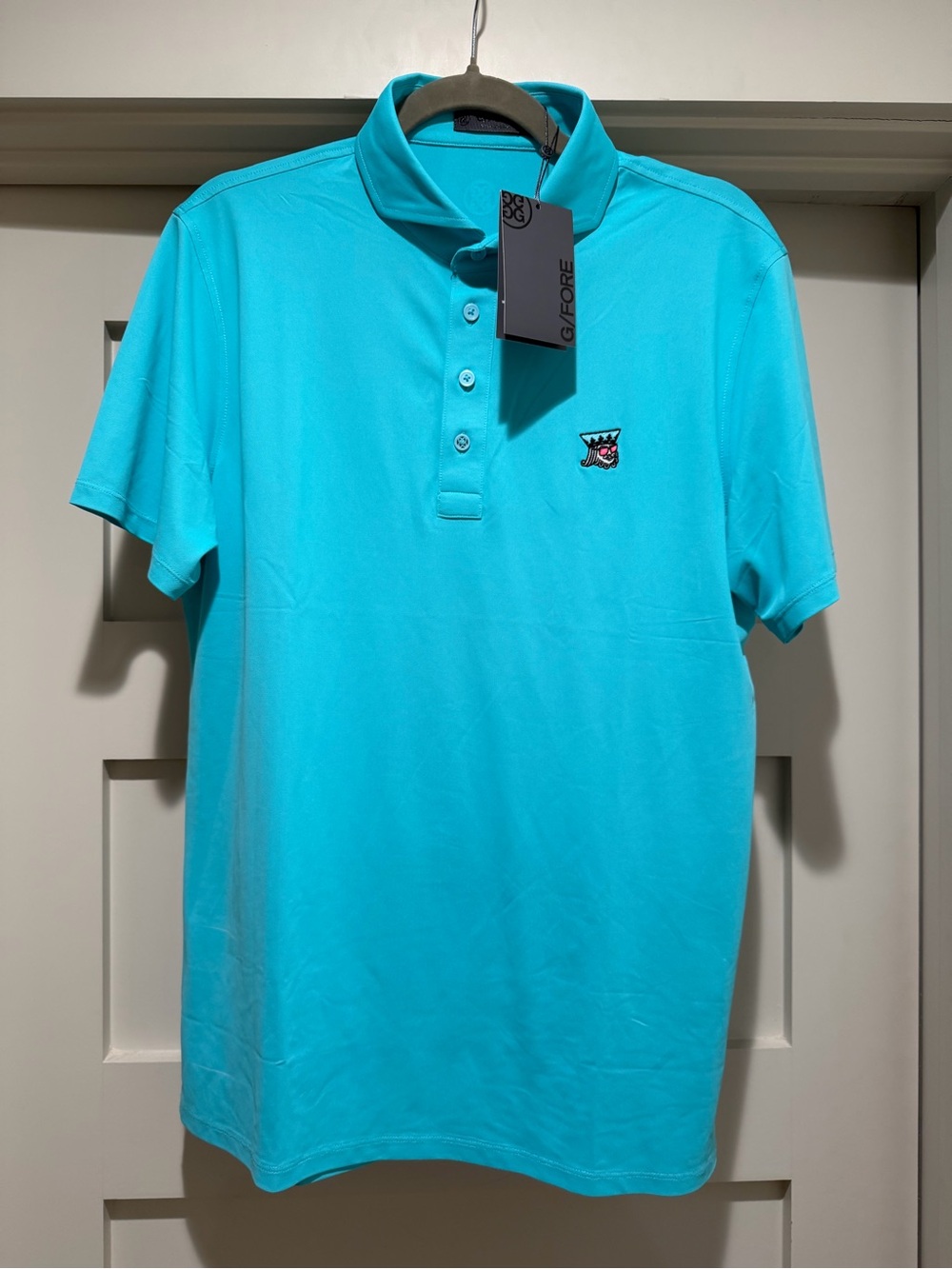 G/FORE G4MS23K300 Golf Polo Men’s M NWT Turquoise Blue Performance